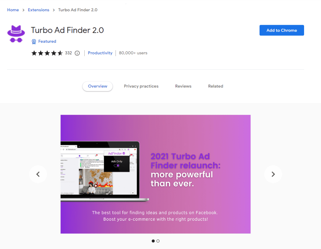 Turbo Ad Finder 2.0, Top Must-Have Chrome Extensions for Facebook Advertisers